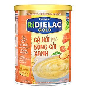 Bột ăn dặm Ridielac cá hồi bông cải xanh lon 350g (7 - 24 tháng)