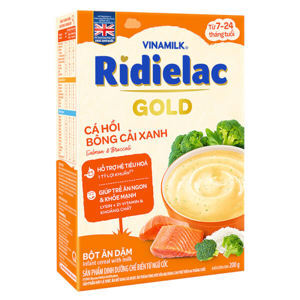 Bột ăn dặm Ridielac Gold cá hồi bông cải xanh - Hộp giấy 200g