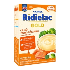 Bột ăn dặm Ridielac Gold cá hồi bông cải xanh - Hộp giấy 200g