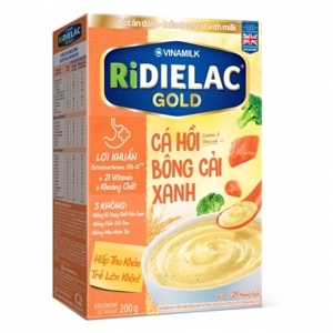 Bột ăn dặm Ridielac Gold cá hồi bông cải xanh - Hộp giấy 200g