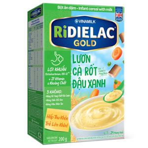 Bột ăn dặm RiDielac Lươn Cà Rốt Đậu Xanh - Hộp giấy 200g