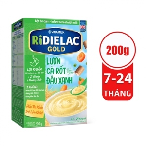 Bột ăn dặm RiDielac Lươn Cà Rốt Đậu Xanh - Hộp giấy 200g