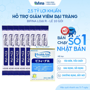 Bột men vi sinh sống hỗ trợ tiêu hóa Bifina R Nhật Bản 20 gói