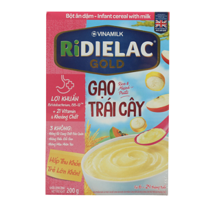 Bột ngũ cốc gạo trái cây Ridielac Alpha - 200g