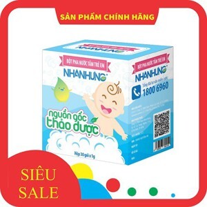 Bột pha nước tắm trẻ em nhân hưng hộp lớn 30 gói 1g