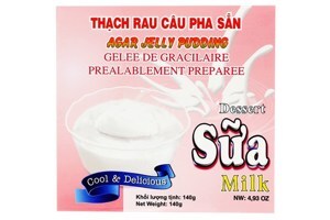 Bột rau câu pha sẵn vị sữa 3K hộp 140g