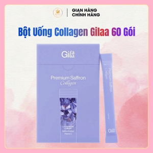 Bột Uống Collagen Gilaa Cao Cấp Kết Hợp Saffron 2gx60 Gói Premium Saffron Collagen