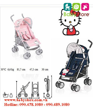 Xe đẩy trẻ em Brevi B' Super Hello Kitty BRE758-022HK