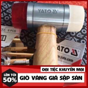 Búa 2 đầu nhựa PU trắng đỏ Yato YT-4633 phi 45mm