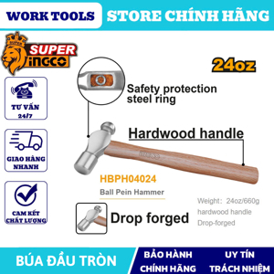 Búa nhổ đinh đầu tròn Ingco HBPH04024