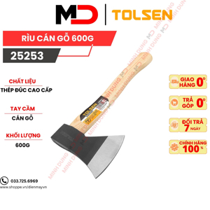 Búa rìu cán gỗ Tolsen 25253 600g