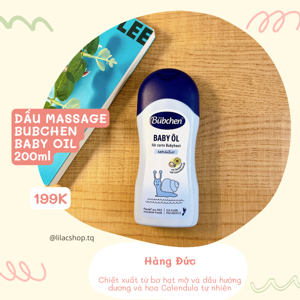 Dầu mát xa chống rạn da Bubchen 200ml