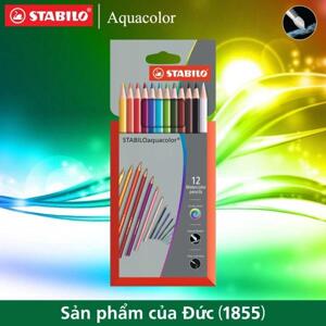 Bút chì màu nước STABILO Aquacolor 12 màu (CLW1612B)