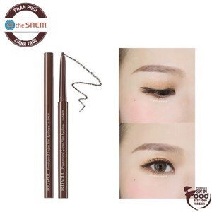 Bút kẻ mắt chống nước The Saem Eco Soul Powerproof Super Slim Eyeliner BR01 Thrill Brown