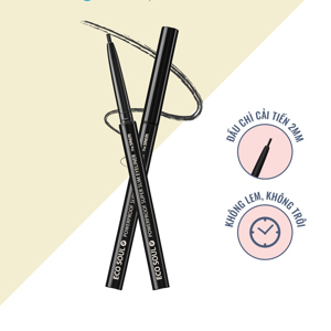 Bút kẻ mắt chống nước The Saem Eco Soul Powerproof Super Slim Eyeliner BR01 Thrill Brown