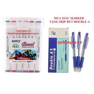 Bút màu Dual Marker 24 màu Baoke MP2924-24