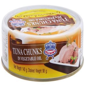 Cá ngừ ngâm dầu xắt khúc Sea Crown hộp 140g