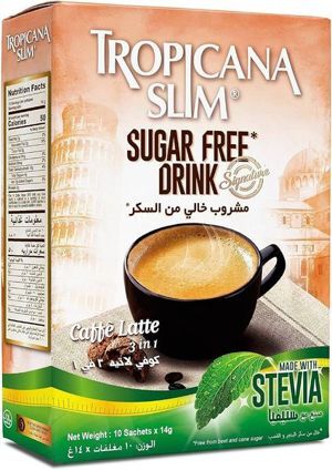 Cà phê Latte Tropicana Slim không đường 140g