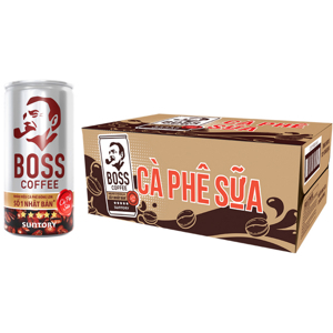 Cà phê sữa Boss - Thùng 24 lon 180ml