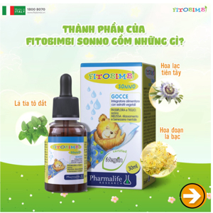 Cải thiện giấc ngủ cho trẻ FitoBimbi - Sonno - 30ml