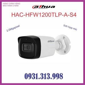 Camera 4in1 Dahua HAC-HFW1200TLP-A-S4 - 2.0MP