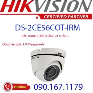 Camera Dome HD-TVI HikVision DS-2CE56C0T-IRM - 1.0 Megapixe