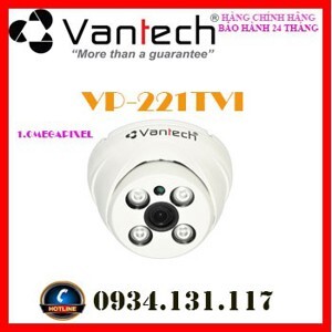 Camera Dome HD-TVI hồng ngoại VANTECH VP-221TVI - 1.0 Megapixel