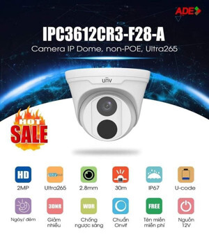 Camera Dome Uniview IPC3612CR3-F28-A