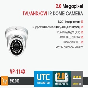 Camera Dome Vantech VP-114X - 2MP