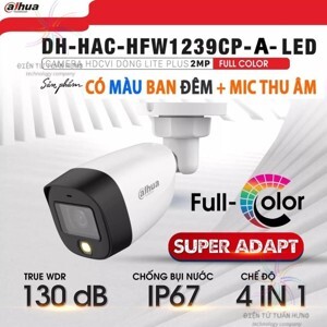 Camera HDCVI 2MP Dahua DH-HAC-HFW1239CP-A-LED