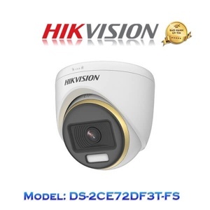 Camera HDTVI ColorVu Hikvision DS-2CE72DF3T-FS - 2MP