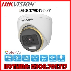 Camera HDTVI ColorVu Hikvision DS-2CE70DF3T-PF - 2MP