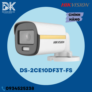 Camera HDTVI ColorVu Hikvision DS-2CE10DF3T-FS - 2MP