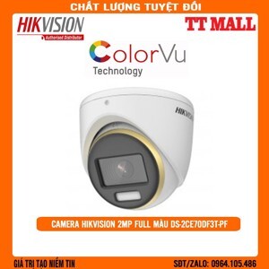 Camera HDTVI ColorVu Hikvision DS-2CE70DF3T-PF - 2MP