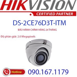 Camera HDTVI Hikvision DS-2CE76D3T-ITMF - 2MP