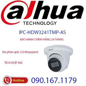 Camera IP AI Dahua IPC-HDW3241TMP-AS - 2MP