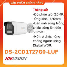 Camera IP ColorVu 2MP Hikvision DS-2CD1T27G0-LUF