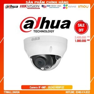 Camera IP Dome hồng ngoại Dahua DS2431RDIP-S2 - 4MP