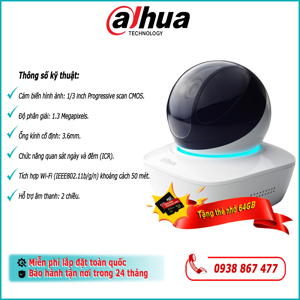 Camera IP hỗ trợ Wifi Dahua DH-IPC-A15P