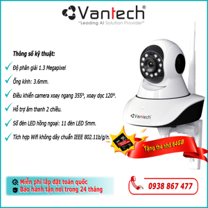 Camera IP hồng ngoại không dây VANTECH VT-6300B