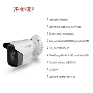 Camera IP hồng ngoại Vantech VP-4690BP - 4MP