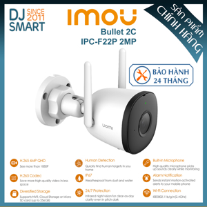 Camera IP Ngoài Trời 2MP Imou Bullet 2C-D