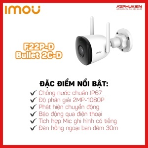 Camera IP Ngoài Trời 2MP Imou Bullet 2C-D