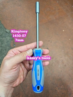 Cán vặn đầu tuýp 7mm Kingtony 1450-07 dài 125mm cán cao su