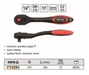 Cần xiết lực Yato YT-0293, 1/4 inch 144mm