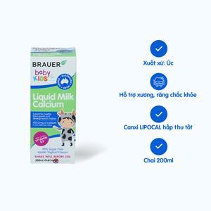 Canxi sữa dạng nước Brauer Liquid Milk Calcium - 200ml