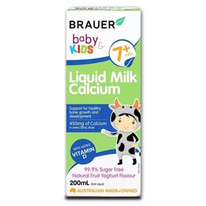 Canxi sữa dạng nước Brauer Liquid Milk Calcium - 200ml