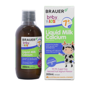 Canxi sữa dạng nước Brauer Liquid Milk Calcium - 200ml