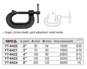 Cảo chữ C 2 inch Yato YT-6420