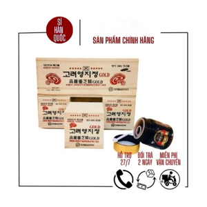 Cao Linh Chi Núi Hộp Gỗ Đen Korean Longevity Mushroom Extract Gold - 120g x 3 lọ